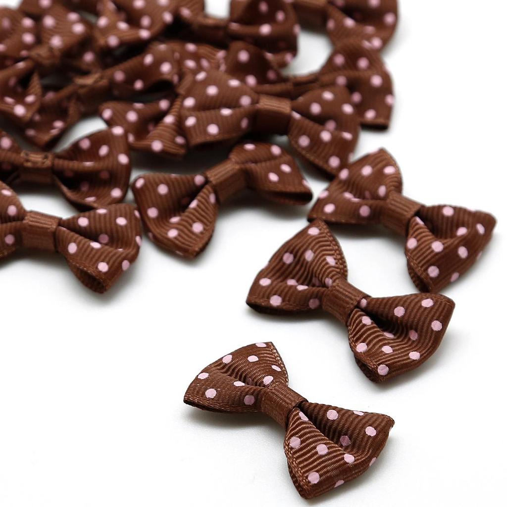 25/50Pcs Dots Satin Multi Color Grosgrain Dots Satin Ribbon Bow For Sewing Craft Wedding Bow Tie Decoration