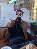 Муссовая теплая флисовая футболка с длинным рукавом в стиле пэчворк с буквенными нашивками, осенний универсальный базовый слой.