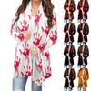Women's Fashion Casual Halloween Printed Medium Length Cardigan Jacket Coat