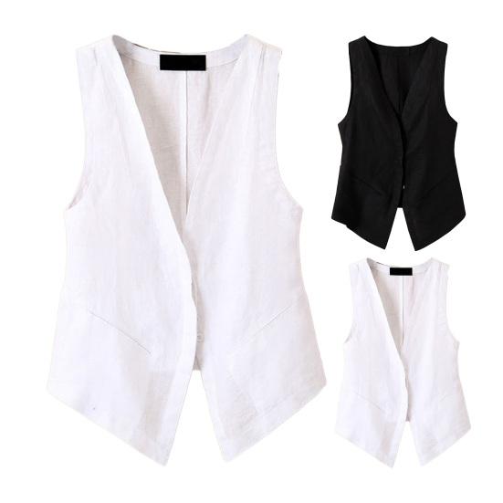 Женский жилет с глубоким v-образным вырезом без рукавов, однотонный, свободный, однобортный, мягкий дышащий кардиган, весенне-осеннее женское пальто