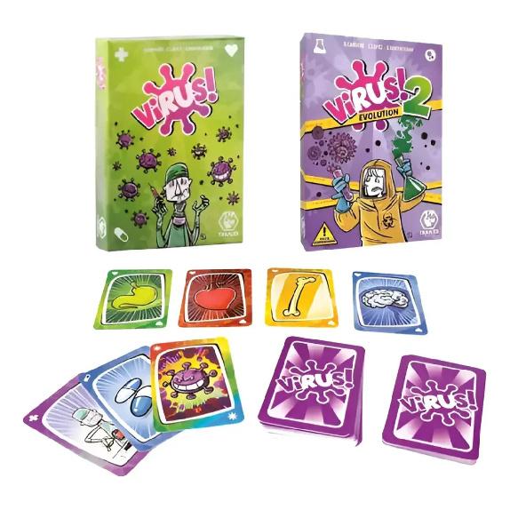 Virus 1 and Virus 2 Card Game in Spanish
