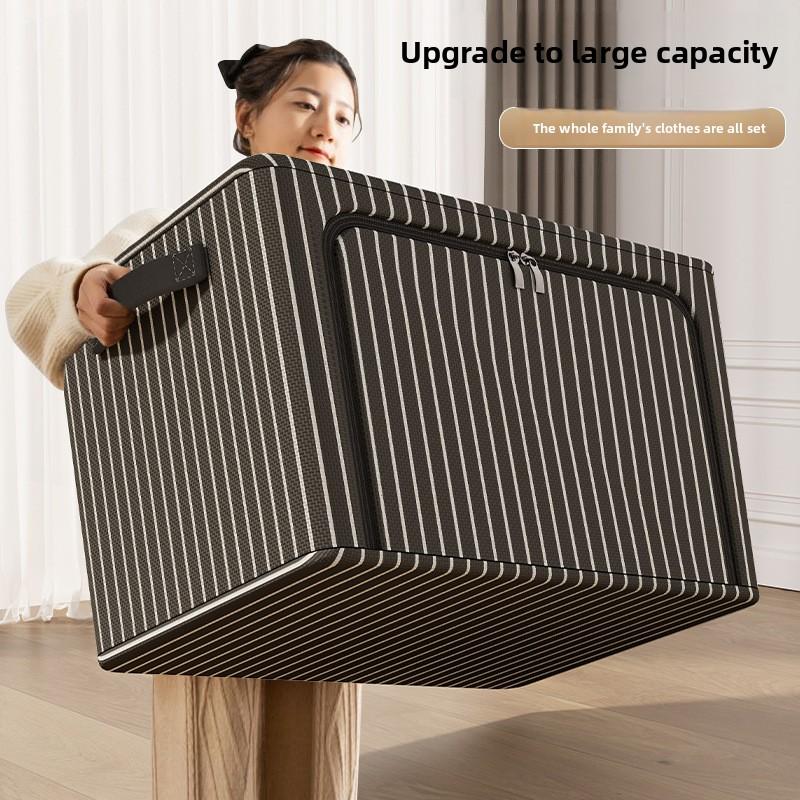 Контейнеры для хранения из ткани Оксфорд большой емкости со стальной рамой, складные тканевые ящики для хранения одежды, одеял, игрушек, для организации дома