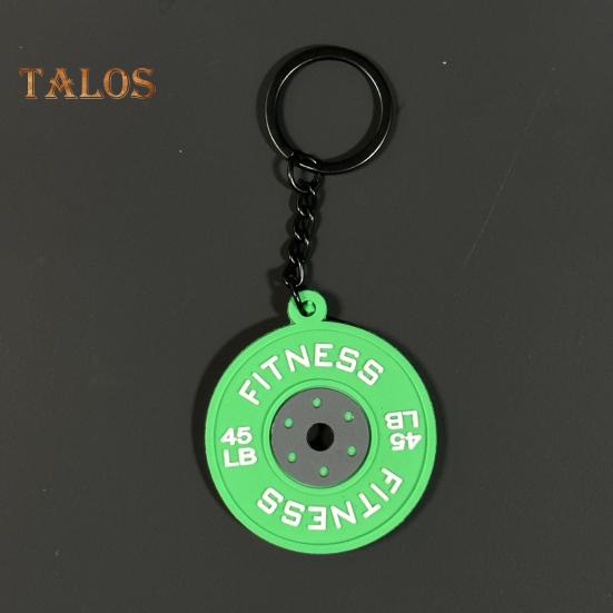Фитнес-брелок-подвеска из резины и металла для тренировок, штанги, тяжелой атлетики, тренажерного зала, брелок для ключей, напоминание о подарке