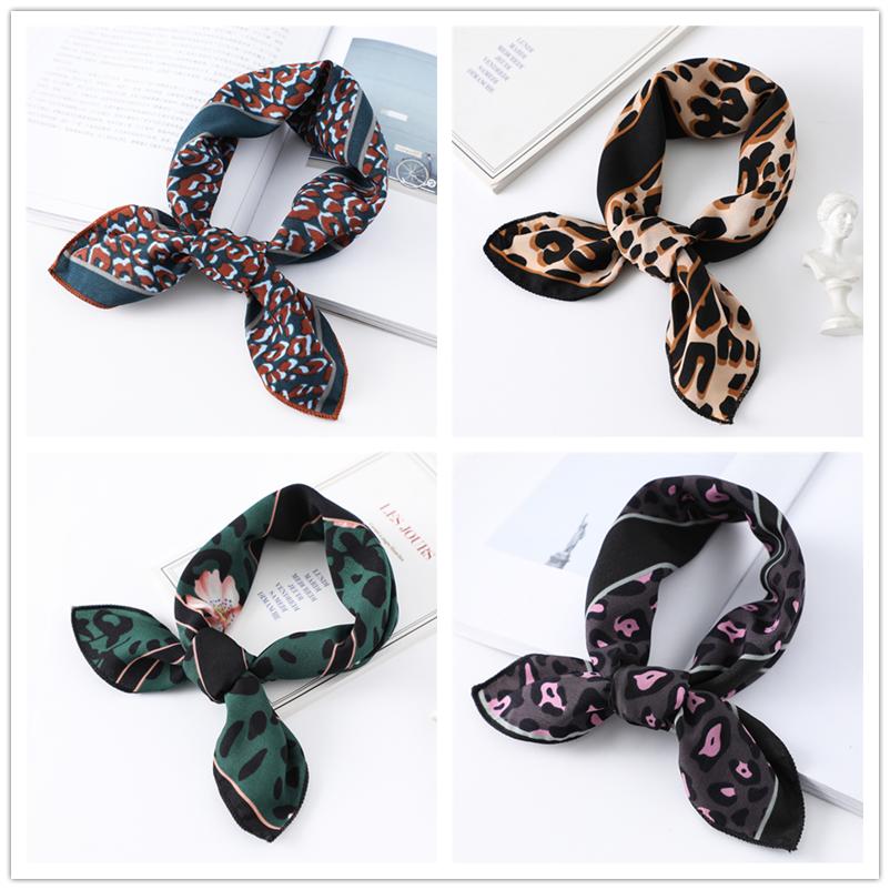 2021 Small Size Women Scarf Fashion Print Silk Scarves Square Neck Office Satin Handkerchief Bandana Foulard