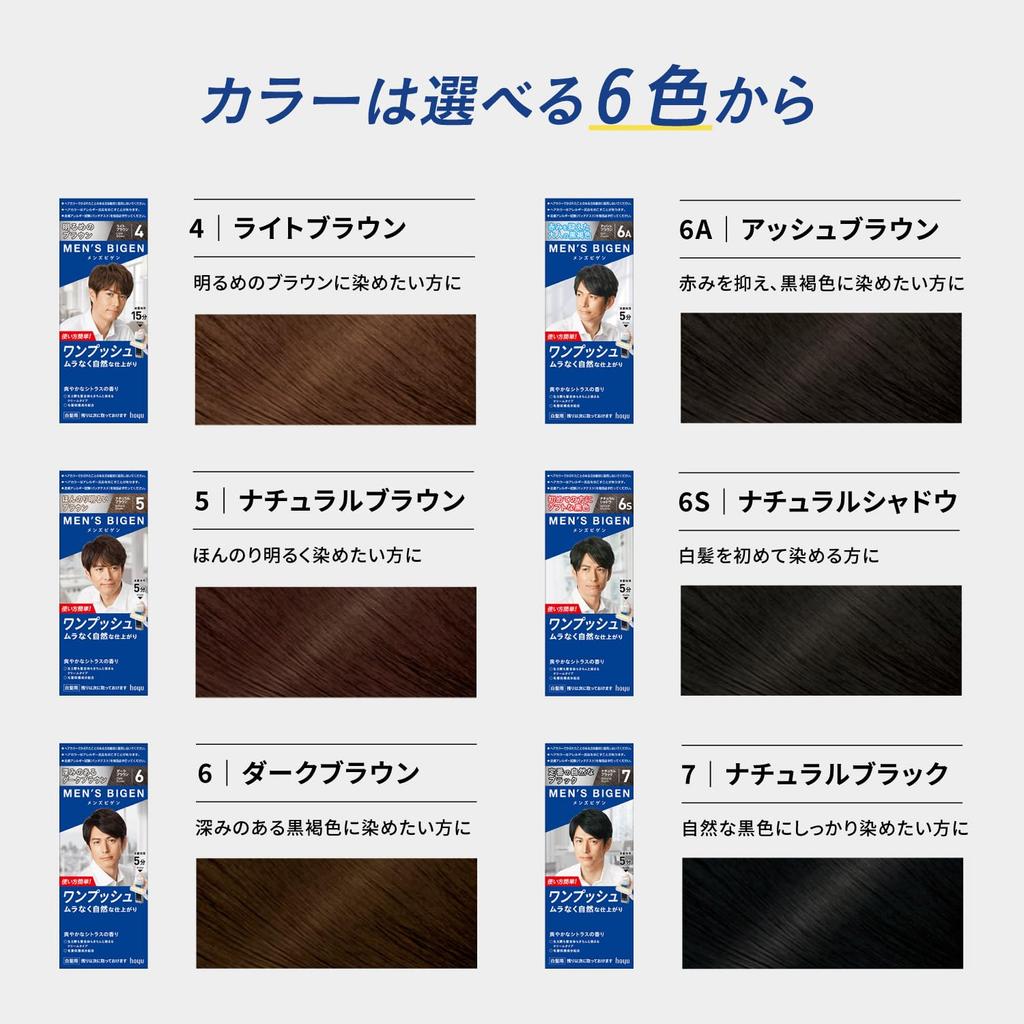 Hoyu Bigen One Push 5 Экстра Сила Краска для Волос Агент 1 40г Агент x 2 Флакона Мужская (Натуральный коричневый) (40г + 2) (Квази-лекарство)