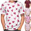 Мужская модная повседневная блузка с круглым вырезом и коротким рукавом с принтом ко Дню святого Валентина
