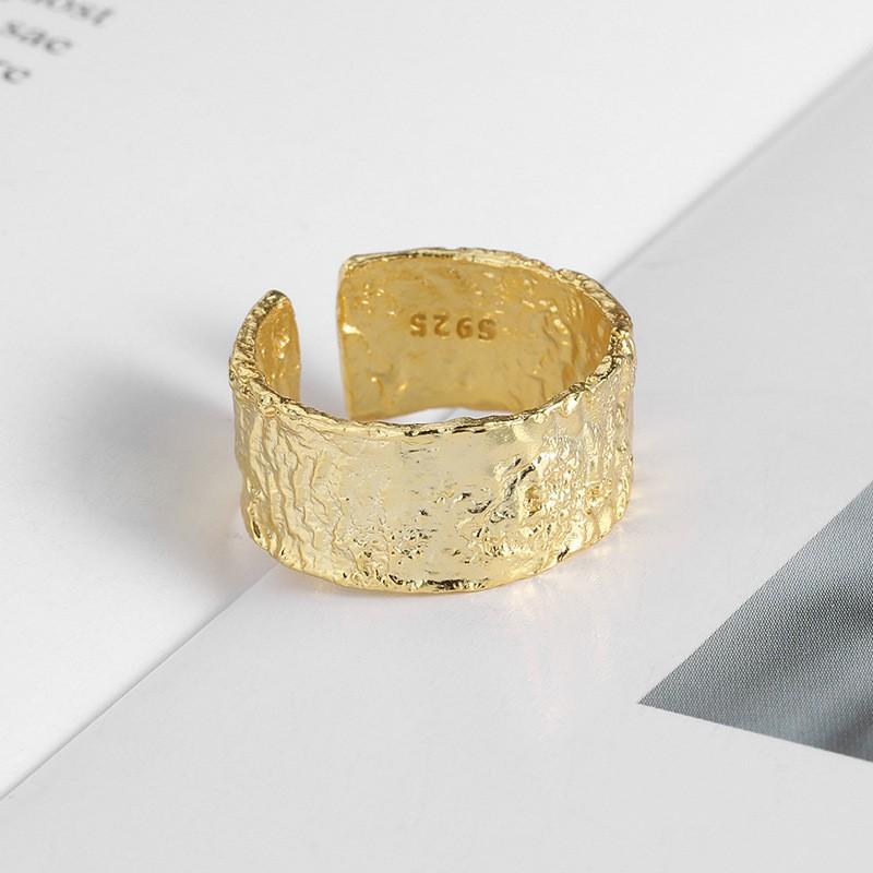 Silver Creative Irregular Concave Convex Gold Ring for Women Men Width Open Finger Rings Couple Jewelry Gifts