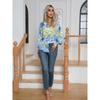 Spring and Autumn Women's Shirt Fashion Printed Lantern Sleeve Shirt Long Sleeve Shirt