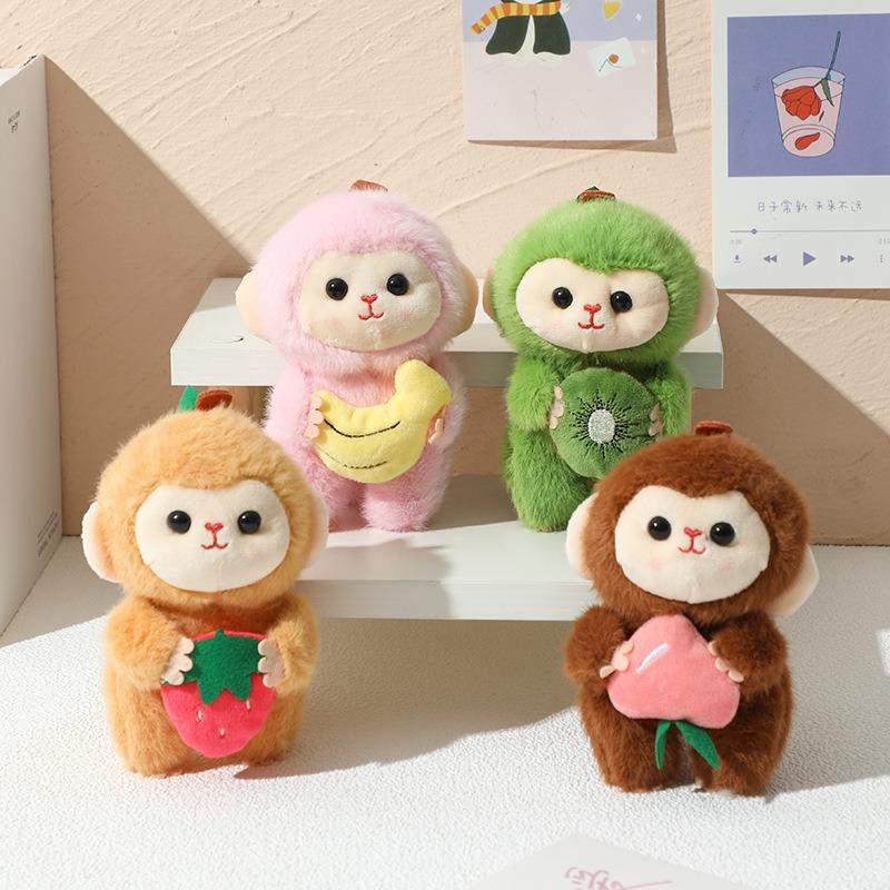 Non-Toxic 14Cm Cartoon Plush Monkey Keychains Stuffed Lovely Animal Backpack Decoration Pendants Boutique Dolls Plush Toys For Kids Gifts