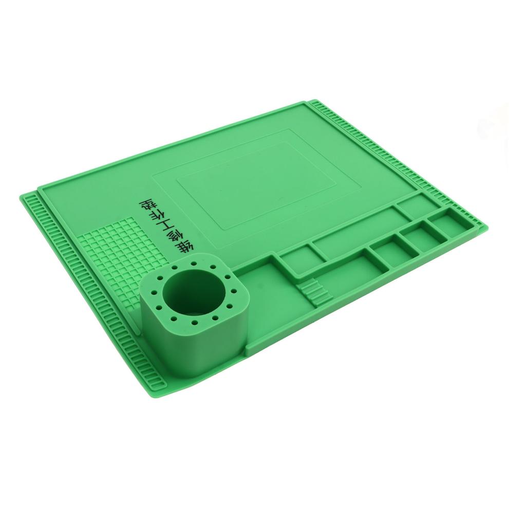 Silicone Work Mat High Temperature Resistance Heat Insulation Electronics Repair Mat 40x30cm Green