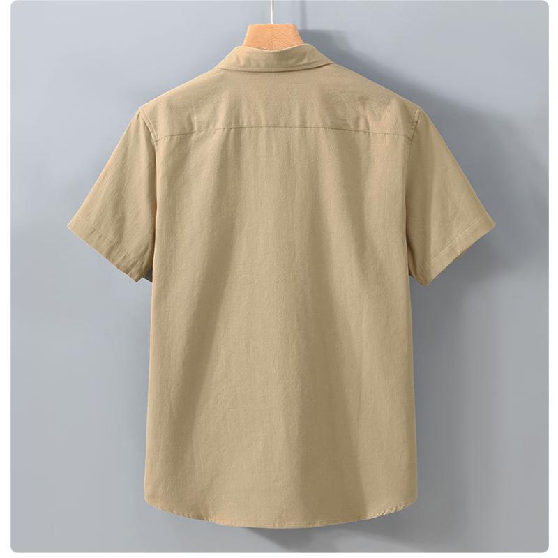 American Short Sleeve Shirt Men Summer Shirt Pure Cotton Casual Men Tops Youth Double Pockets Shirt New Fashion Men Clothing