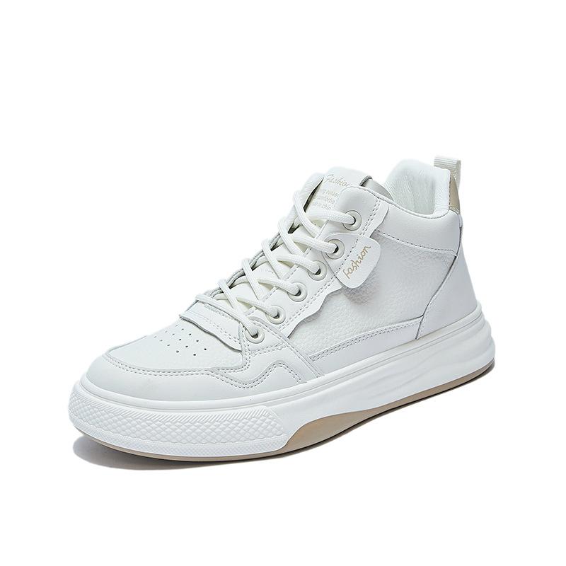 Женские высокие кроссовки на массивной платформе, повседневные кроссовки из искусственной кожи для женщин, нескользящие кроссовки для бега на шнуровке, удобные белые теннисные туфли