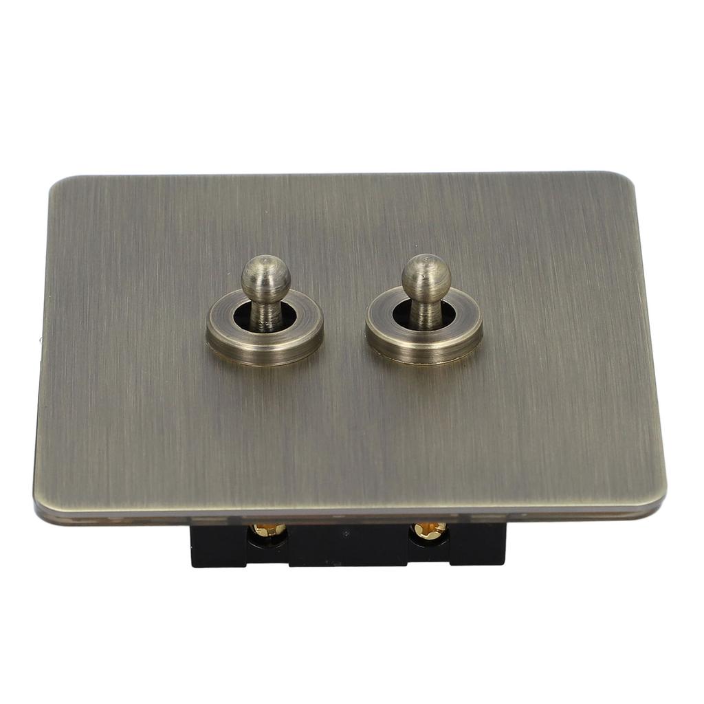 2 Way Toggle Switch Antique Bronze Texture Stainless Steel Panel Toggle Switch AC250V