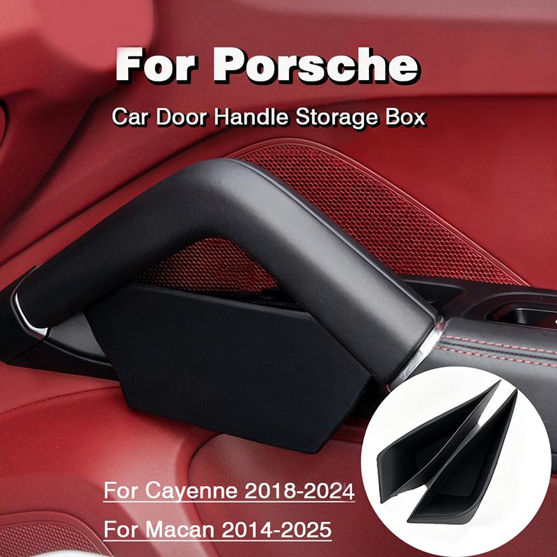 AABKV1 For Porsche Cayenne Macan Car Door Handle Storage Box Front Rear Door Organizer Keys Phone Holder LHD Auto Interior Accessories