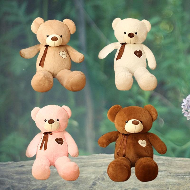 Genuine Teddy Bear Plushie With Silk Ribbon Perfect Gift For Baby Showers And Birthdays