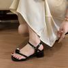 Versatile Niche French Silver Pearl Sandals 2025 New Summer Fairy Style with Skirt Thick Heel Beach Sandals