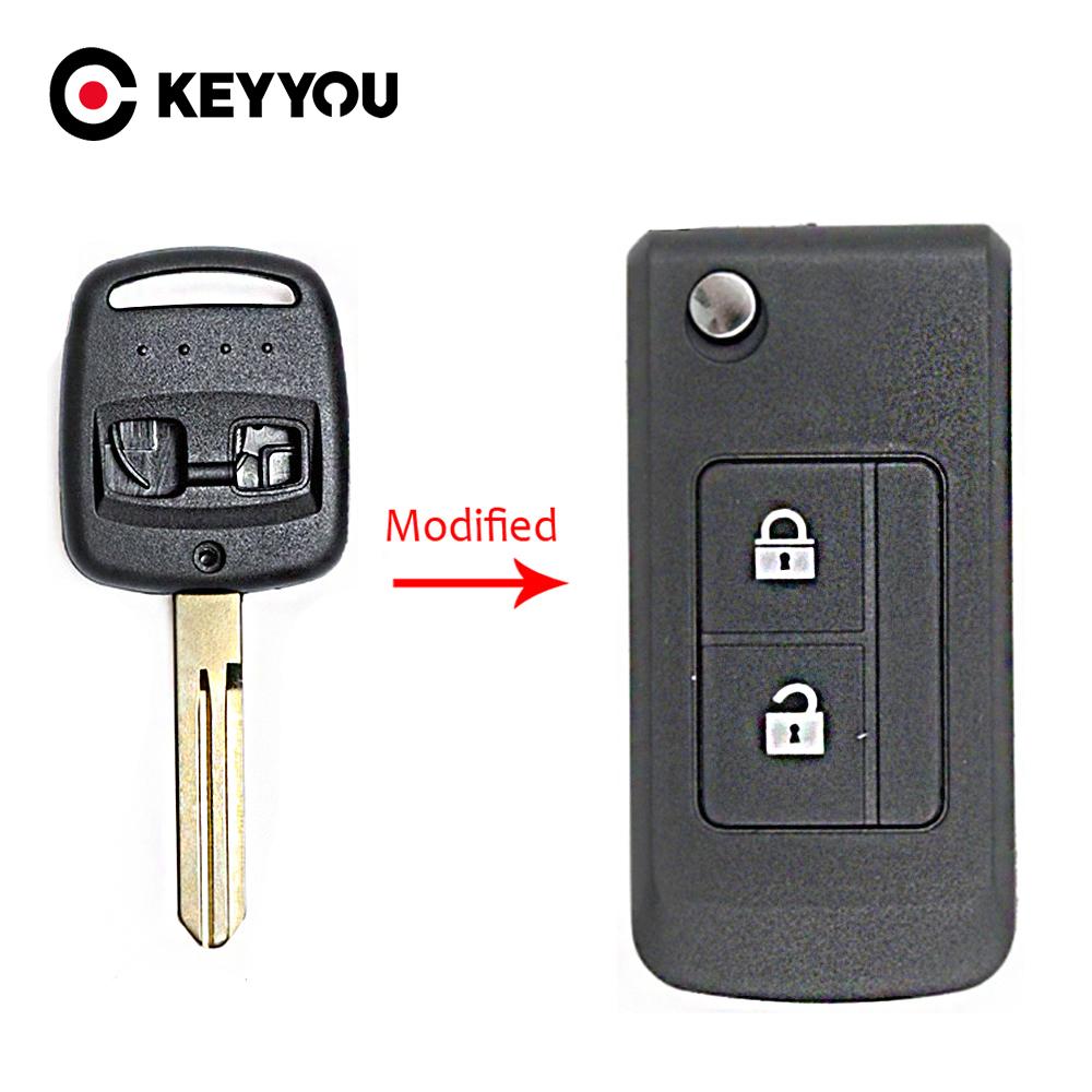 KEYYOU Modified Folding Flip Remote Car Key Shell 2 Buttons Keyless Entry Case for Subaru Outback Legacy