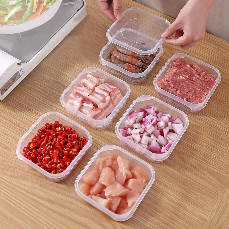 1Pcs Refrigerator Meat Frozen Storage Boxes Food Fresh-keeping Box Kitchen Superimposed Organizadore Storage Containers 350ml