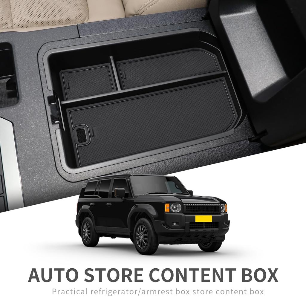 ZUNDUO Бокс консоли Беспроводная зарядка Резиновый коврик для Toyota New Land Cruiser 250 Series Аксессуары для консоли Детали Без резины Защищает Хранение Автомобильный Набор из 2