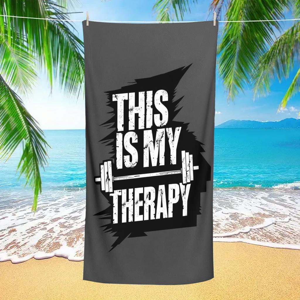 1PC Gym Beach Towel, Absorbent Sports Bath Towel for Swimming Surfing Diving Camping Travel Outdoor Essential Accessories