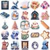 50Pcs Warm Winter Crystal Ball Christmas Tree Stickers Crafts Scrapbooking Book Label Decorative Sticker DIY Stationery Notebook Decals
