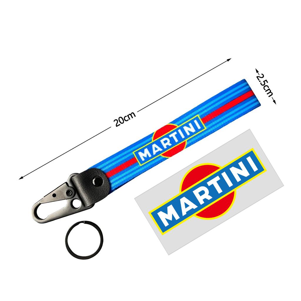 Martinis Racing Keychain Martini Nylon Leather  Keyring Holder for Porsche 911 917 917LH 918 Panamera 970 Accessories