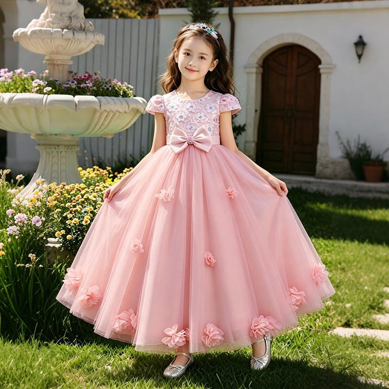 Girls Princess Dress Kids Formal Party Gown Wedding Flower Girl 8-16 Years Old
