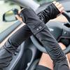 Breathable Arm Sleeves Elastic Loose-Fit Fingerless Arm Sleeves Unisex Sun Protective Apparel for Outdoor Cycling, Driving & Summer Activities