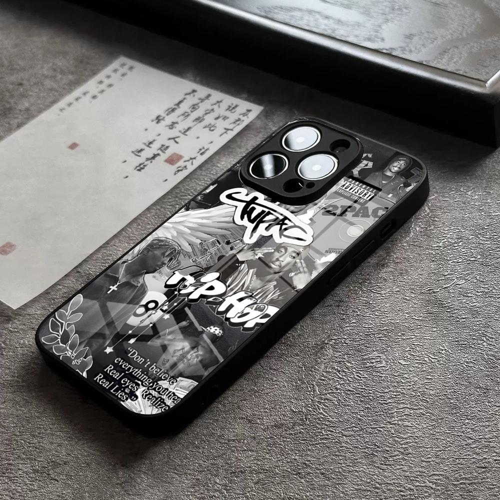 Рэпер 2pac Певец Тупак 2 Чехол для телефона Для 17 Pro Max IPhone 16 Pro 15 12 11 13 Mini X XR XS 14 Plus SE Стеклянная крышка