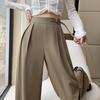 Модные женские костюмные брюки на пуговицах с высокой талией, широкие брюки