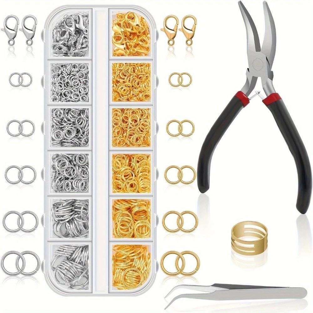Open Jump Rings Jewelry Making Kit 12 Grids Repair Tools Kit Pliers Jewelry Findings Set  Bracelets