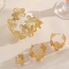 European and American niche personalized metal flower jewelry set ring bracelet bracelet fashion flower jewelry