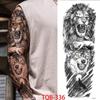 1 PC 480*170MM Large Temporary Tattoos Sleeve for Men Women Full Arm Selleve Tattoos Temporary Realistic Fake Wolf Tiger Lion Tattoo