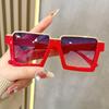 Women's Rectangular Cat-Eye Fashion Sunglasses with Candy Color Gradient Lenses & Plastic Alloy Metal Frame