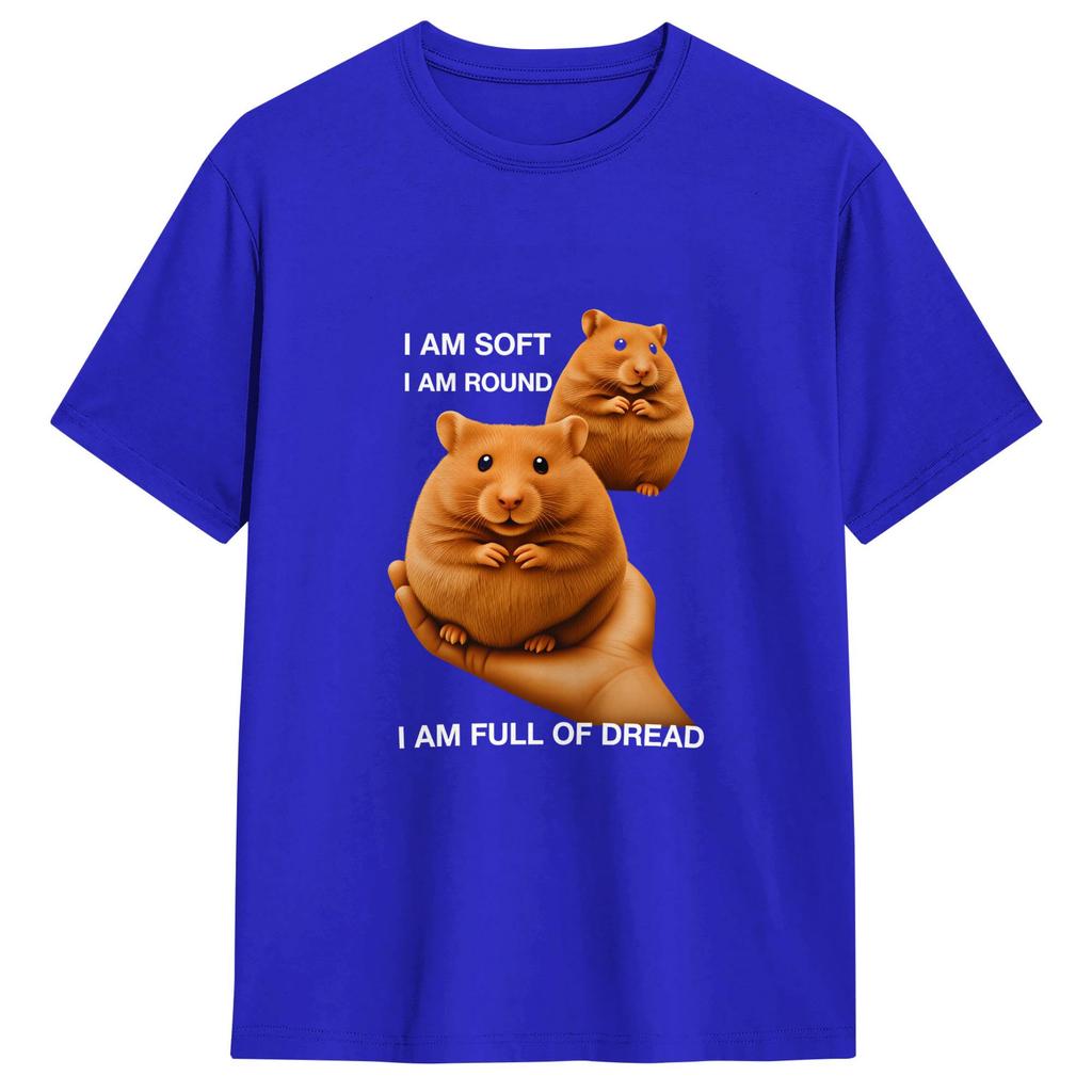 Cute Hamster MeMe T Shirt for Unisex Pure Cotton Leisure TShirts Round Neck Tees Short Sleeve Clothes Plus Size