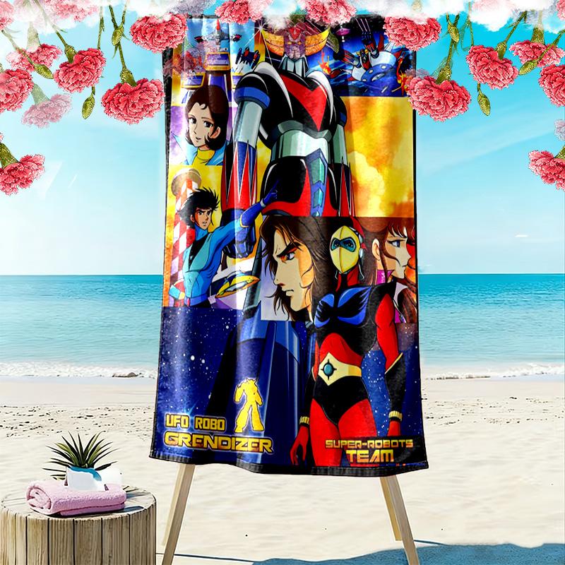 GrendizerUFO Print Beach Towel, Large Soft Quick Dry Towel for Beach Camping Swimming