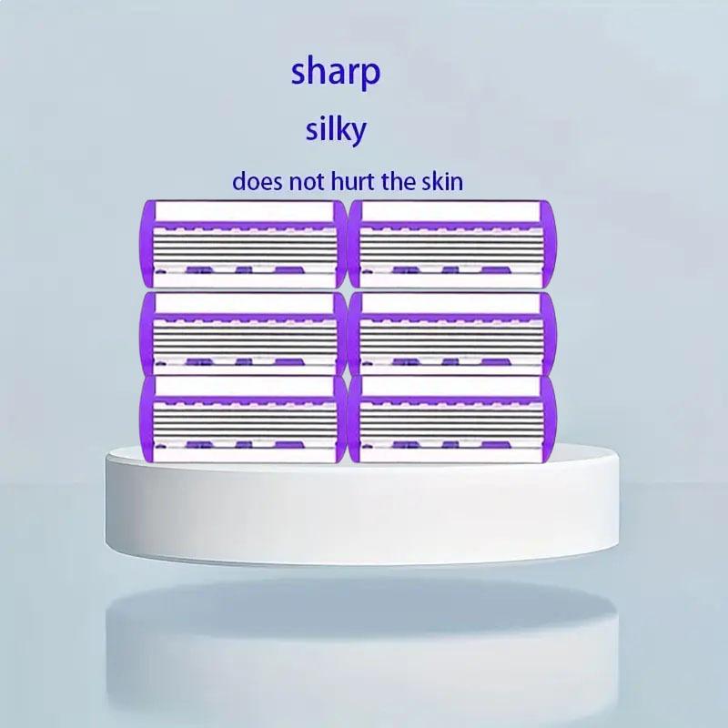 Six-Layer Razor Blade Shaver with Metal Holder for Hair Removal