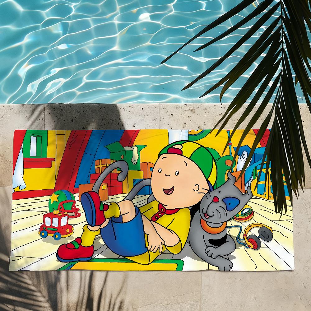 Милое мультяшное полотенце C-Caillou для душа, сауны, путешествий, спа, быстросохнущие, аксессуары для спортзала, мягкие большие пляжные полотенца