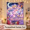 Custom Personalized Tapestry,Sailor Moon Print Custom Name Text Wall Art Hanging for Bedroom