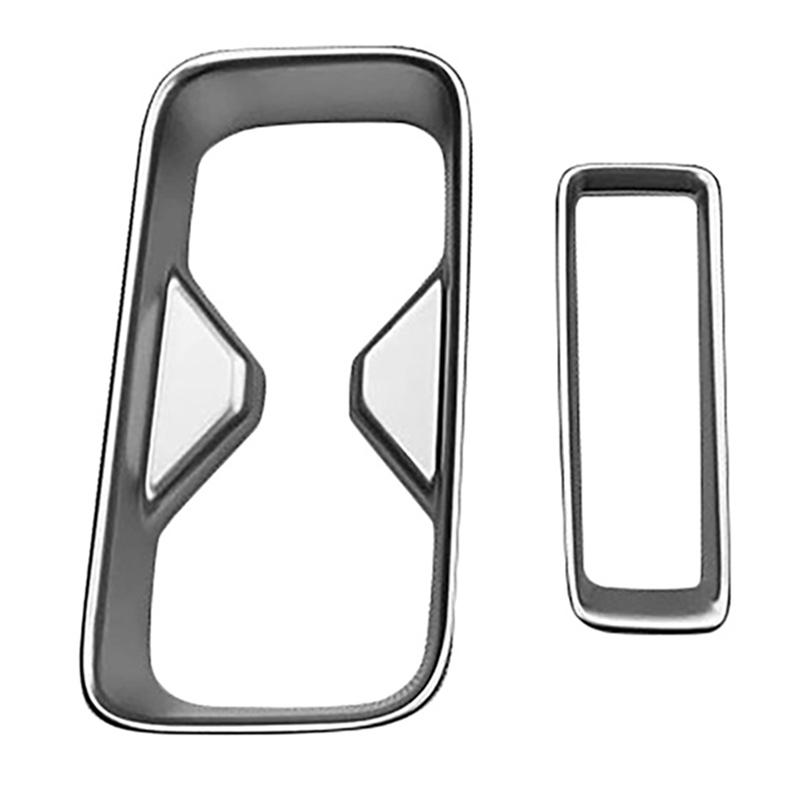 A03E-Car Matte Silver Center Console Water Cup Holder Decoration Cover Trim Stickers For Honda HRV HR-V Vezel