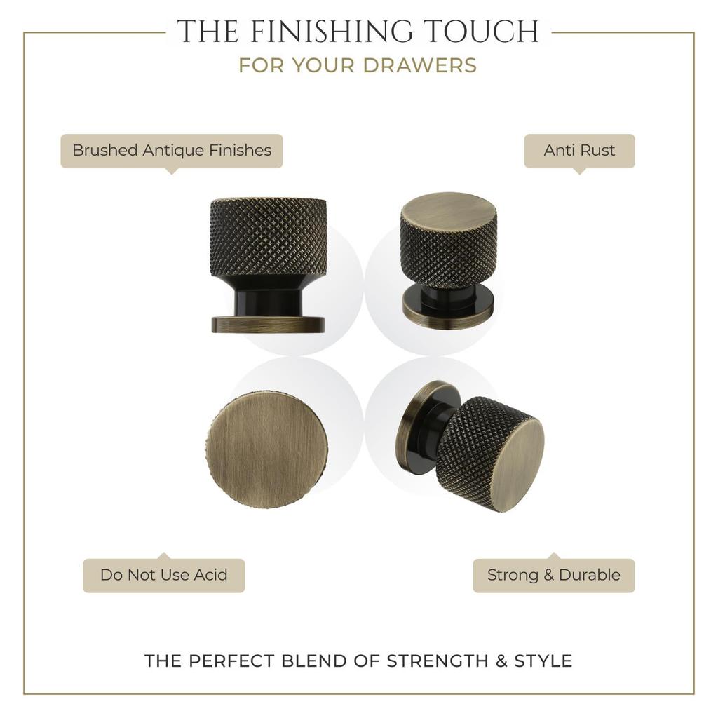 Набор из 3 алюминиевых ручек и тяг для ящиков – Прочные дверные ручки для шкафов, буфетов и гардеробов (Античная отделка)