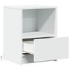 Nightstand with LED Lights White Engineered Wood