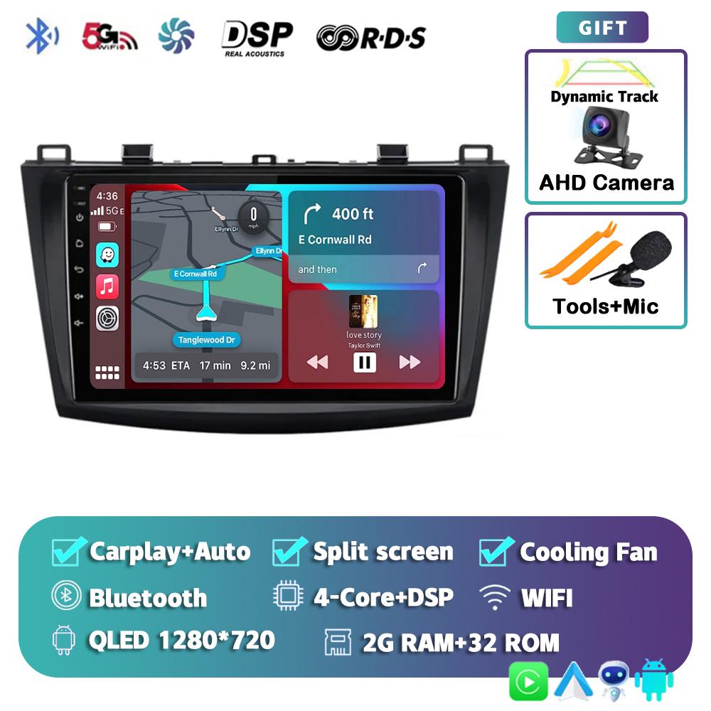 Android 14 Carplay Auto Wifi+4G Car Radio DSP для Mazda 3 2010 2011 2012 2013 Мультимедийный Видеоплеер GPS 2din Головное Устройство Стерео
