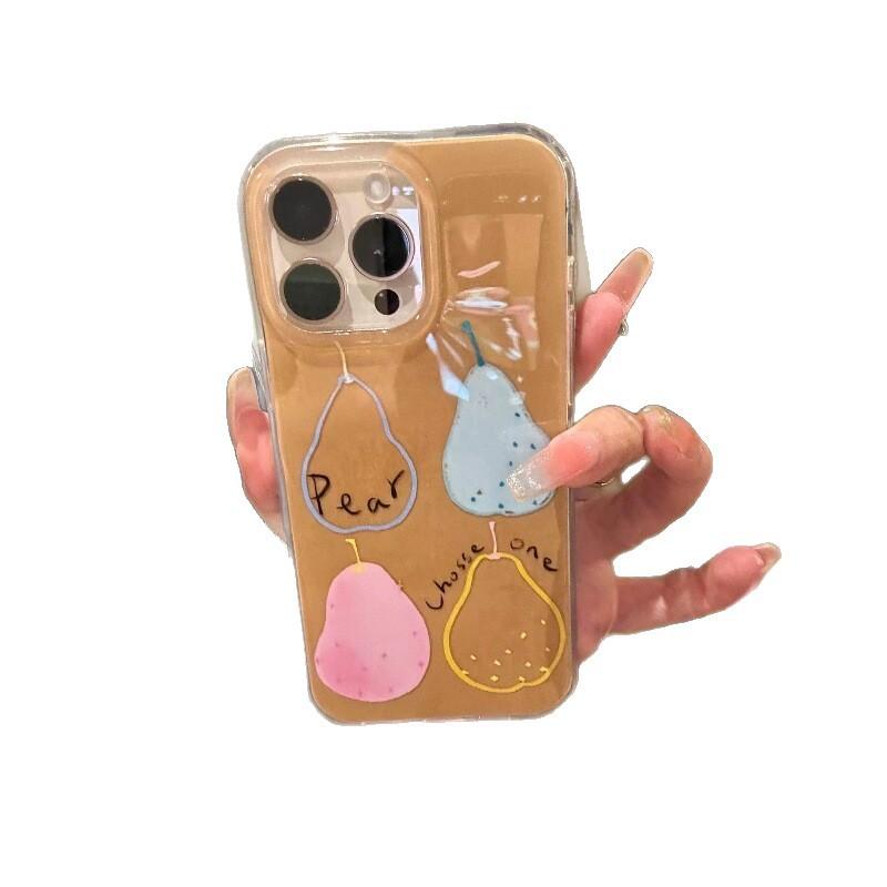 Однослойный чехол Line Pear для iPhone 17pomax для Apple 16pr Чехол для телефона 15 Новые модели 13 Мультяшный 12