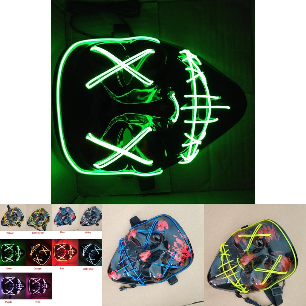 Led Light Mask Up Funny Mask The Purge Election Year Ideal For Halloween And Cosplay Events
