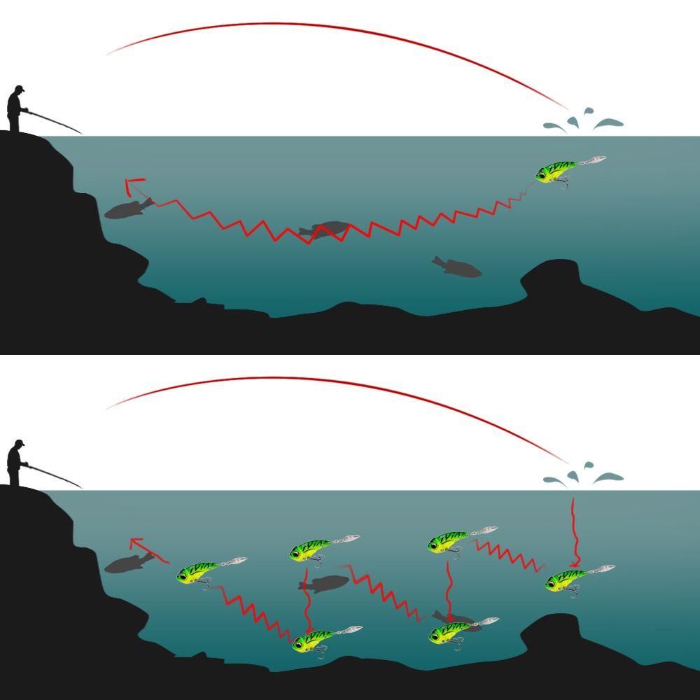 Bass Spoon Metal Vibration Rotate Metal Fishing Bait Wobblers Crankbaits Treble Hook VIB Lure