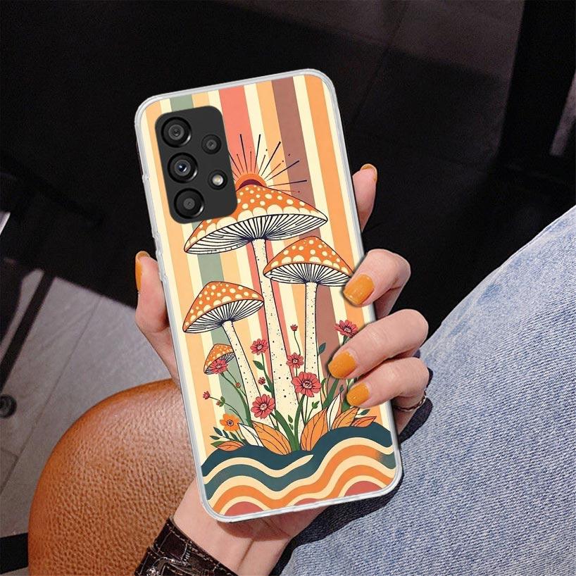 Boho Hippy Mushroom Sunrise Phone Case For Samsung Galaxy A52 A32 A22 A12 A51 A31 A50S A30S A20S A10S Note 20 Ultra 10 Plus S10
