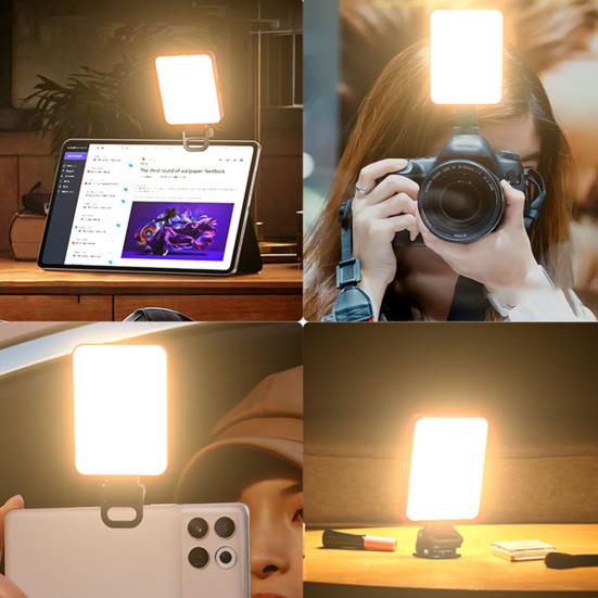 Светодиодный заполняющий свет с зажимом для телефона, холодный башмак, супер яркий, 3 режима освещения