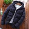 Новое мужское утолщенное теплое хлопковое пальто Зимняя мода с капюшоном на молнии Slim Fit сплошной цвет куртка пальто повседневная мода мужское пальто плюс размер S-5XL