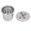 5 Hole Reusable Coffee Pod Filter Stainless Steel Refillable Coffee Powder Filter with Brush Spoon